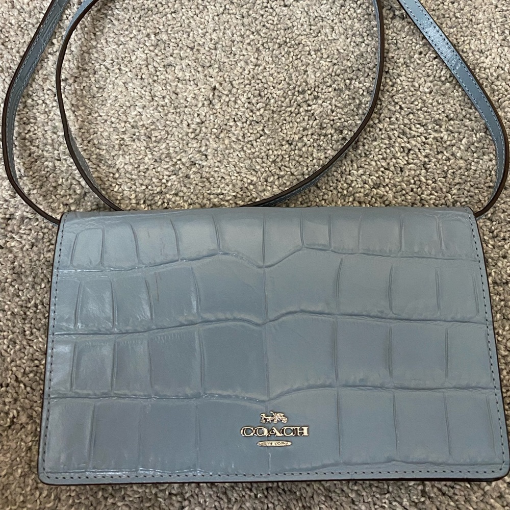 Coach Croc Crossbody fold over bag